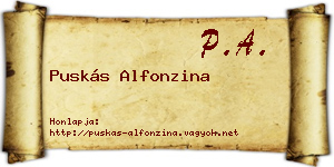 Puskás Alfonzina névjegykártya